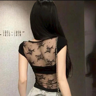 LT - Áo thun nữ phối lưng ren hở cúp ngực free size, thun mềm mỏng sexy 1068