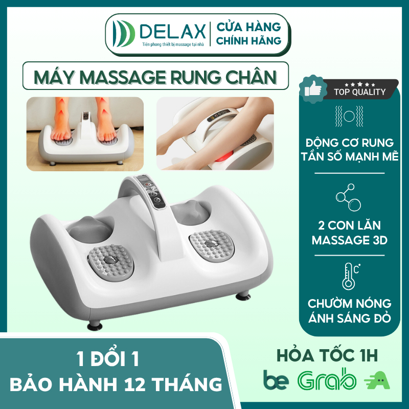 Máy Massage Chân Rung Bấm Huyệt DELAX Xoa Bóp Trị Liệu 2 Con Lăn Mát Xa ...