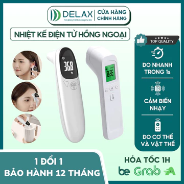 Nhiệt Kế Điện Tử DELAX Nhiệt Kế Hồng Ngoại Cảm Biến Nhanh Đo Trán, Cơ Thể, Bề Mặt Vật Thể Chính Xác 99,99% NKH01