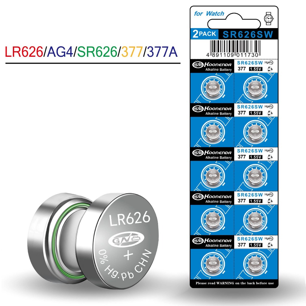 (Mua nhiều giá tốt) Vỉ 10 Pin cúc áo LR626SW  AG4 377 /CX66W dùng cho đồng hồ đeo tay 3 kim, thiết bị điện tử