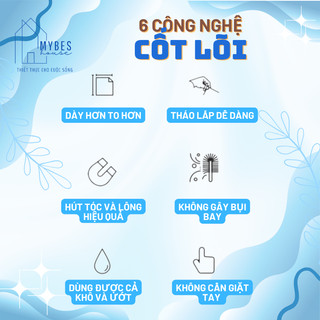 Cây lau nhà tự vắt thông minh bàn lau 42 cm gọn nhẹ dễ dùng, chổi lau nhà cỡ lớn kèm miếng lau