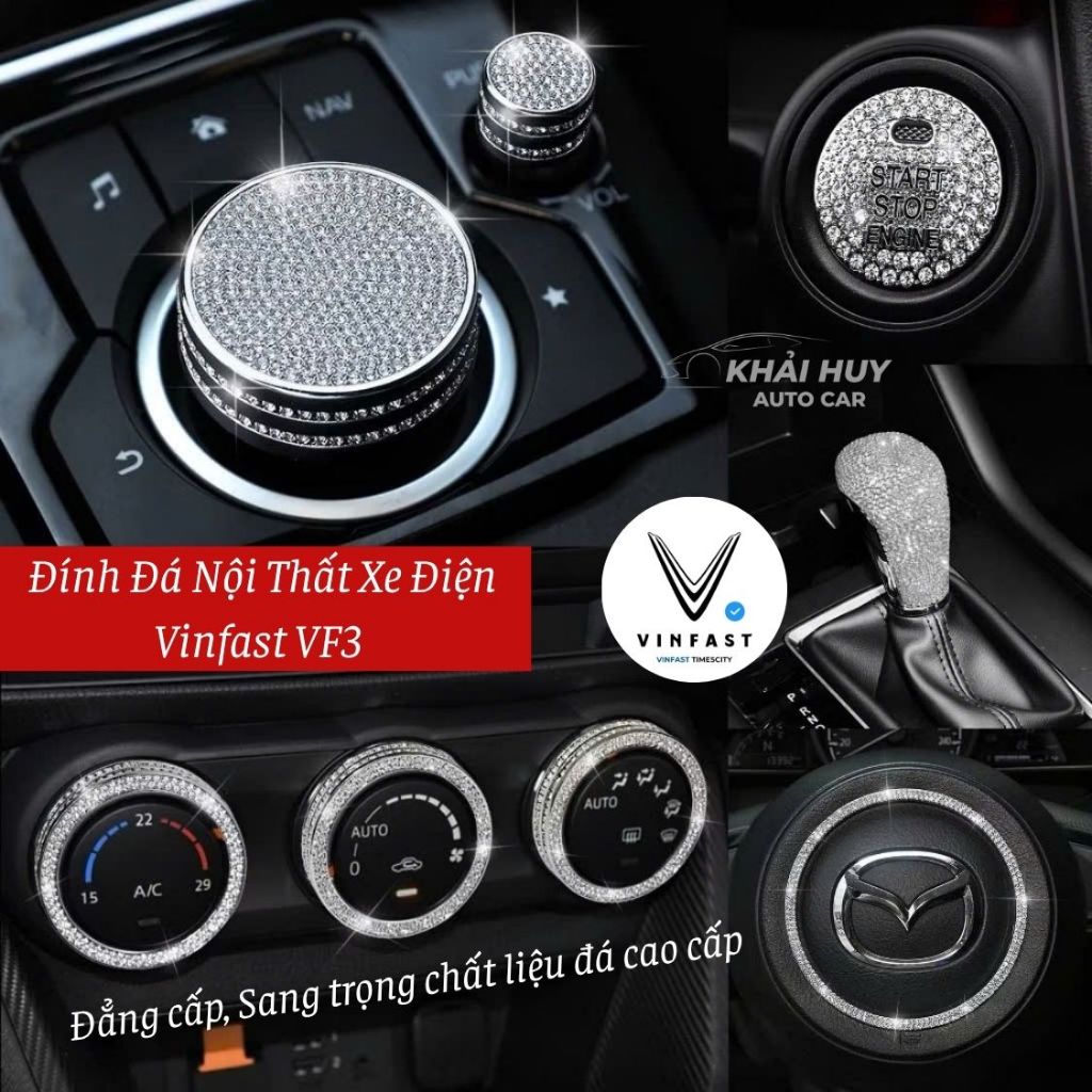 Đính Đá Nội Thất Xe Điện Vinfast VF3 Sang Trọng Thời Thượng