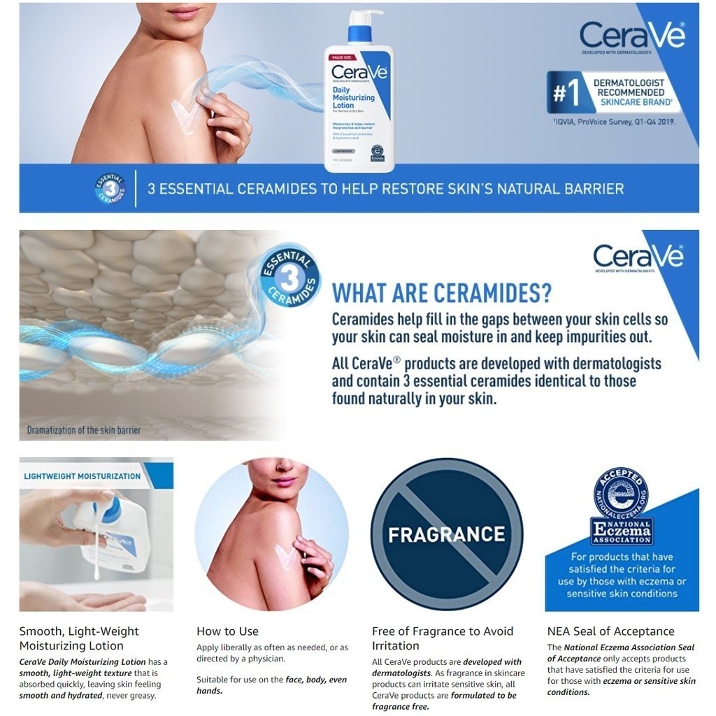 Sữa rửa mặt Cera ve 236ml/Daily Moisturizing Lotion&Sữa Rửa mặt/Moisturising Cream