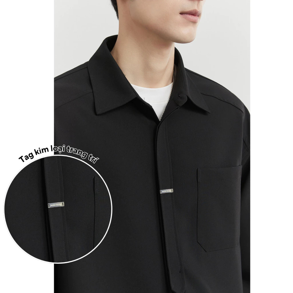 Áo Sơ Mi Nam Dài Tay Chất Chéo Hàn Quốc Form Rộng Đẹp Màu Đen Trắng Size M-2XL Thời Trang Halley A40