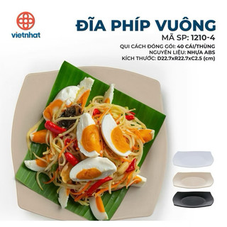 Đĩa phíp vuông nhựa, đĩa nhựa phíp melamine Việt Nhật ms: 1210-1, 1210-2, 1210-3, 1210-4