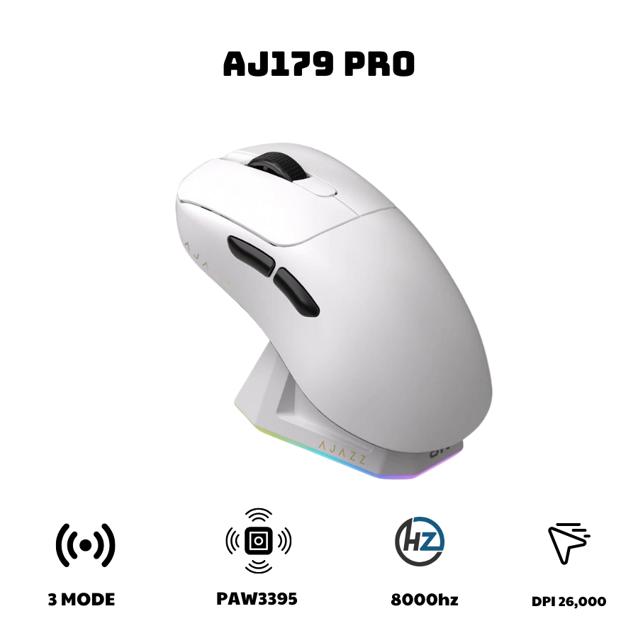 Chuột gaming không dây AJAZZ AJ179 pro  - 3 mode kết nối - Paw3395 - DPI 26000 - APP tùy chỉnh | BigBuy360 - bigbuy360.vn