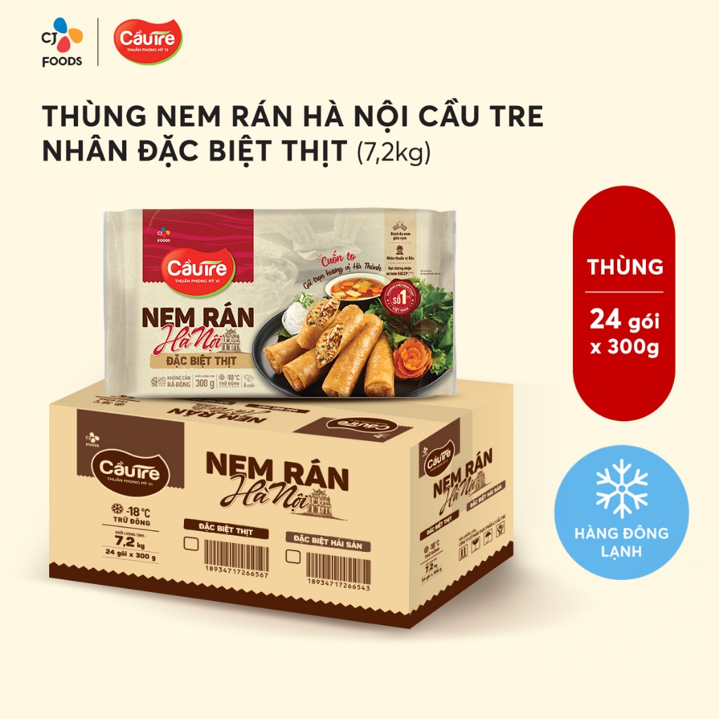 [Hỏa tốc] Thùng 24 gói Nem rán Hà Nội đặc biệt - nhân Thịt/ Hải Sản ...