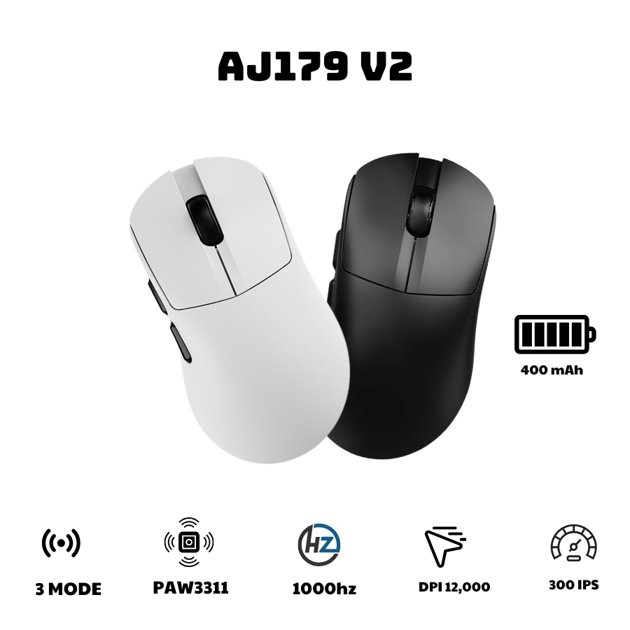 AJAZZ Chuột Gaming Không Dây AJ179 V2 MAX - 3 Mode Kết Nối - PAW3311 - 1000Hz - 12000 DPI -  App tùy chỉnh | BigBuy360 - bigbuy360.vn