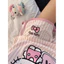 Set Đồ Bộ Nữ Mặc Nhà Tanktop Sát Nách Quần Cộc In Hình Kitty Kẻ Sọc Dễ Thương Chất Cotton Thoáng Mát