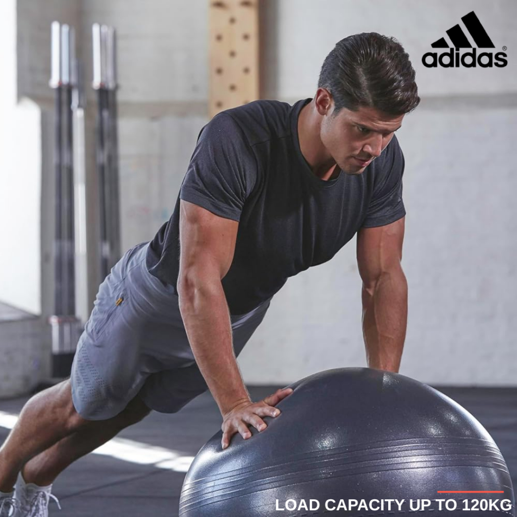Bóng Tập Yoga & Gym Chính Hãng ADIDAS ADBL-11246GR Exercise Ball, Đường Kính 65cm, Kèm Ống Bơm Hơi