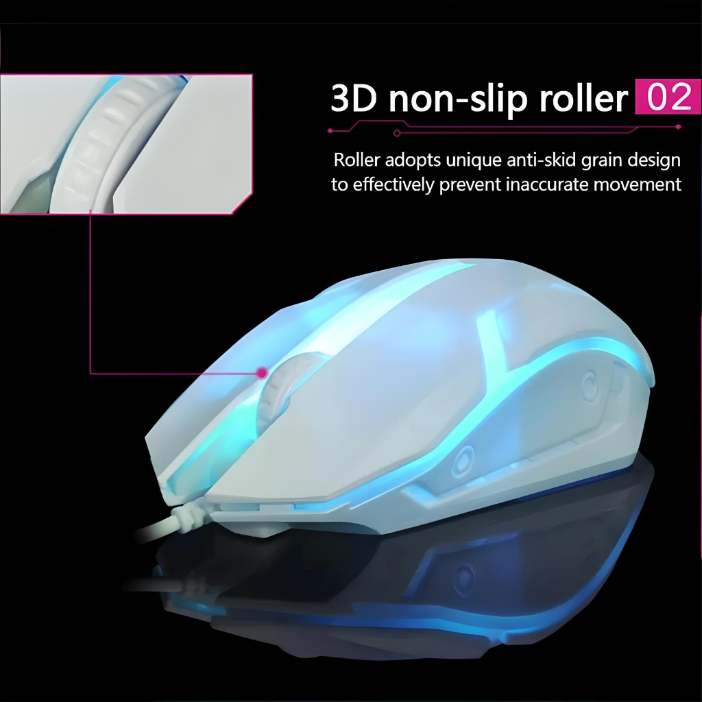 Chuột chơi Game có dây USB, LED RGB  1200dpi 3 Nút, Phím Tắt , BH 2 năm