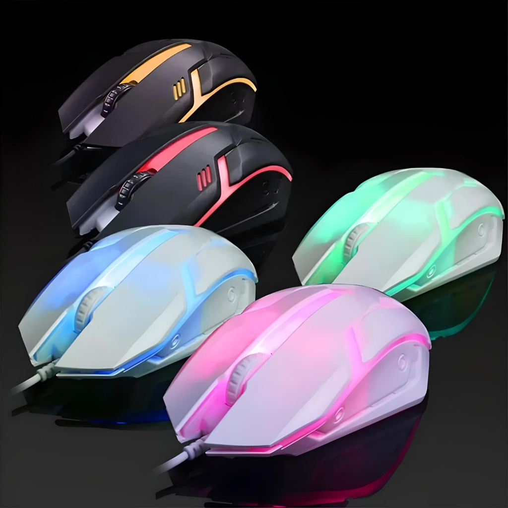 Chuột chơi Game có dây USB, LED RGB  1200dpi 3 Nút, Phím Tắt , BH 2 năm