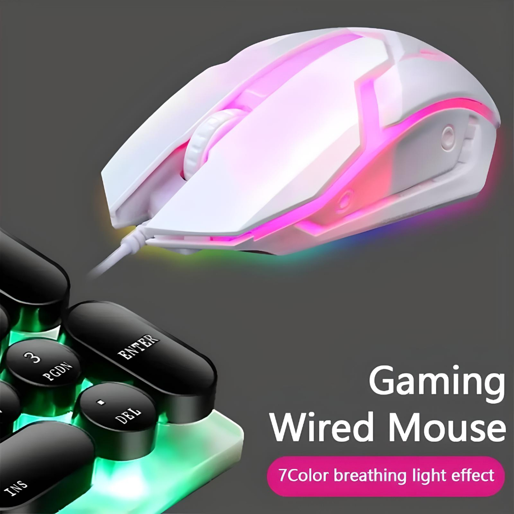 Chuột chơi Game có dây USB, LED RGB  1200dpi 3 Nút, Phím Tắt , BH 2 năm
