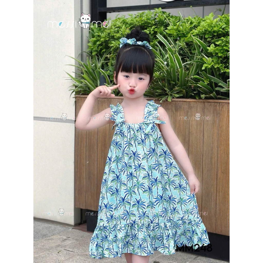 Set Đi Biển Đôi Bé Trai Bé Gái MM 1-10Y (8-40kg), Bộ Bé Trai và Váy Bé Gái Kèm Dây Buộc Tóc Rất Xinh