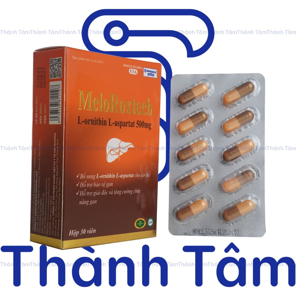 Viên uống bổ gan MeloRoxtech hỗ trợ làm mát gan, bảo vệ gan - Hộp 30 Viên
