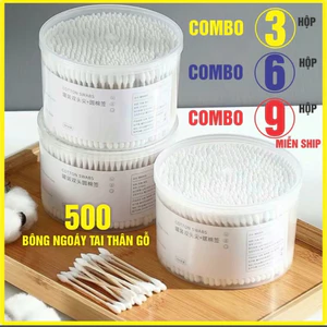 Combo Bông Ngoáy Tai Đầu Gỗ Đa Năng Tăm Bông 2 Đầu Que Gỗ, Tiện Lợi Dùng Tại Nhà