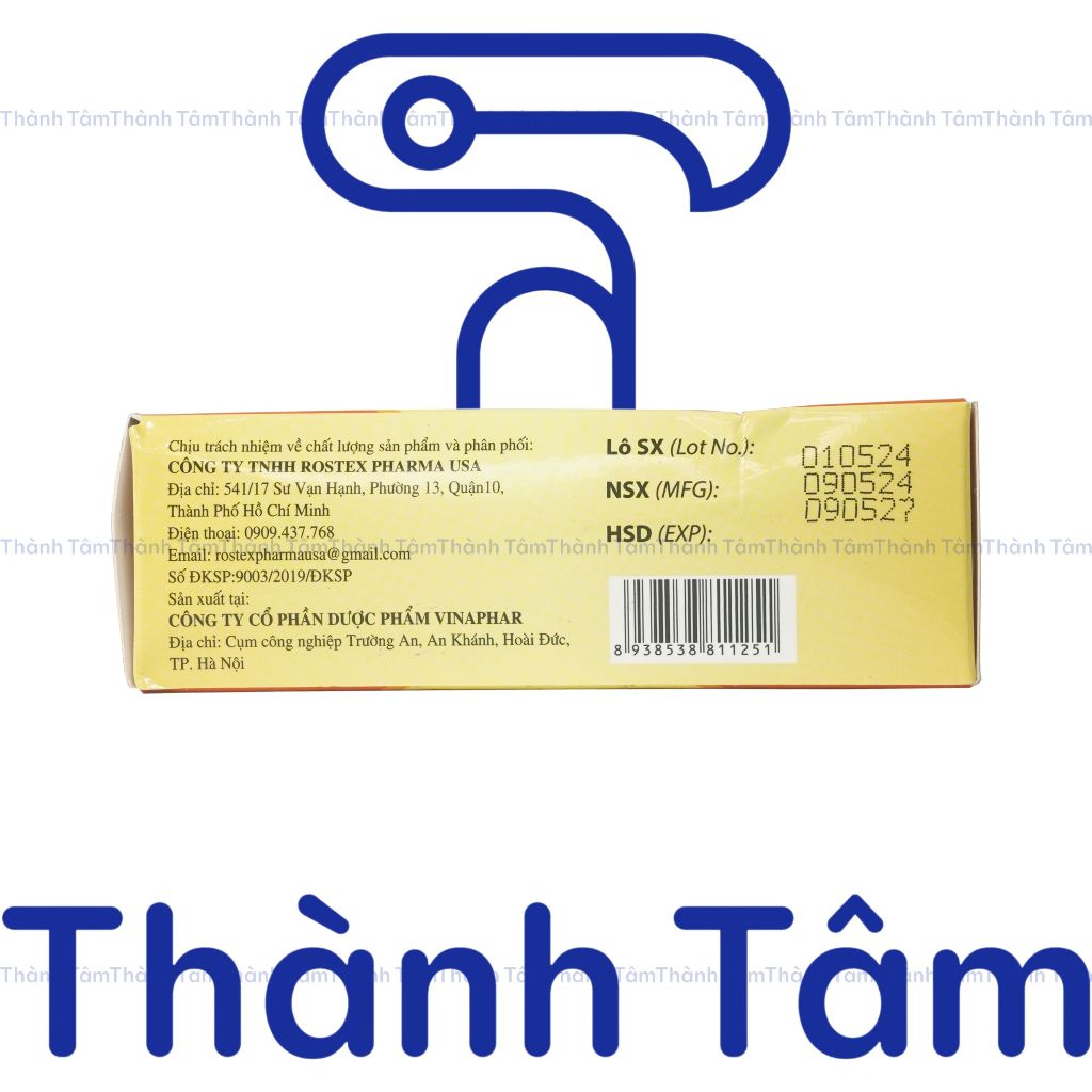 (Vỉ) Viên uống NGHỆ NANO CURCUMIN ROSTEX 30V giảm viêm loét dạ dày, tá tràng, trào ngược thực quản