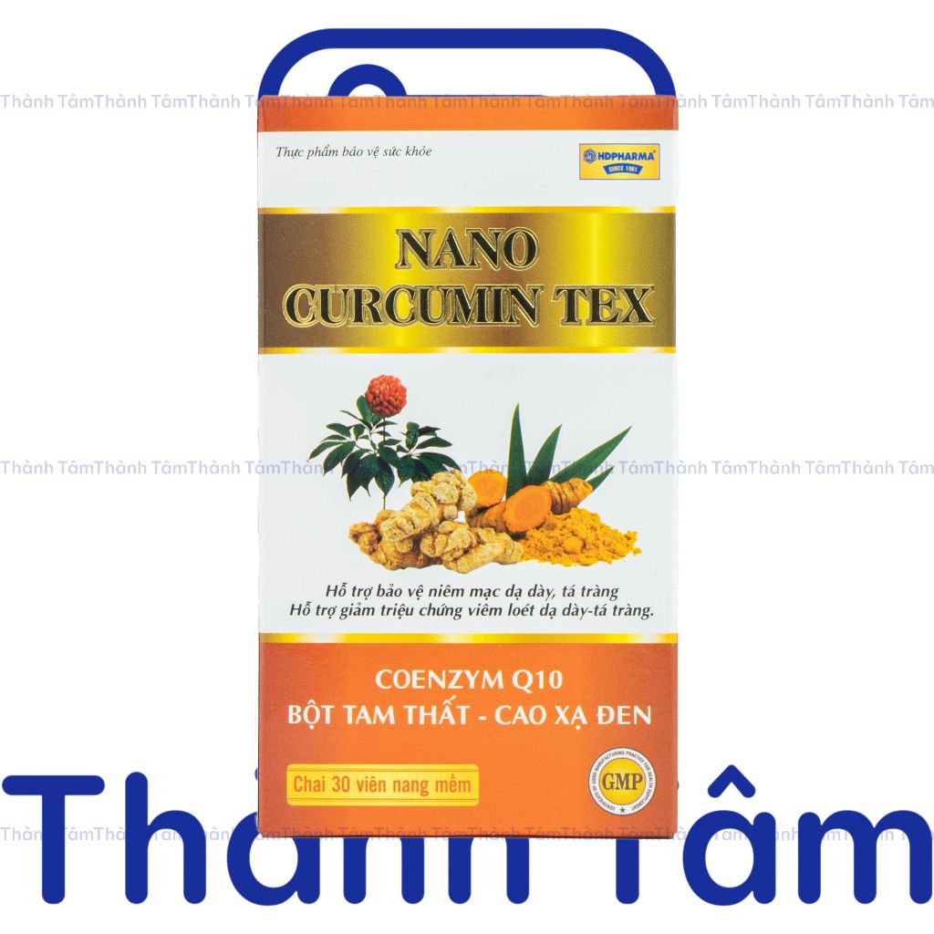 (Chai) Viên uống NGHỆ NANO CURCUMIN TEX 30V giảm viêm loét dạ dày tá tràng, đầy hơi, khó tiêu