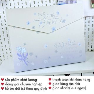 Sổ Đựng Card A4 Binder Lưu Trữ Ảnh Album Nắp Gài Nam Châm Xanh Pastel Timo VPBL34