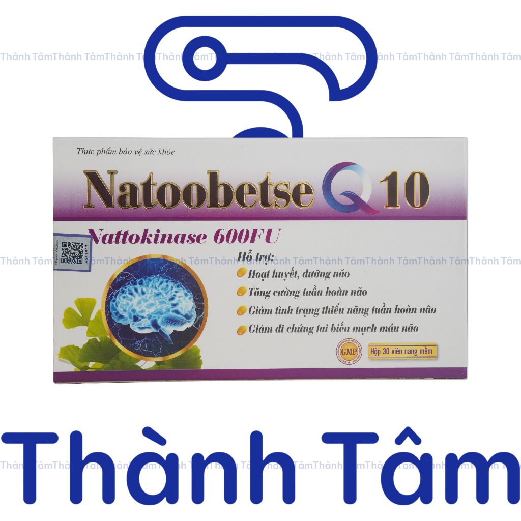 Viên uống NATOOBETSE Q10 TÍM 30V hỗ trợ hoạt huyết dưỡng não, tăng trí nhớ, giảm hoa mắt, chóng mặt