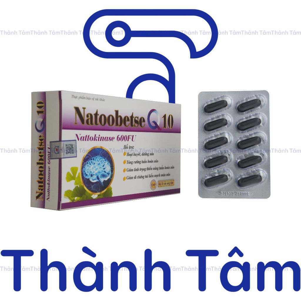 Viên uống NATOOBETSE Q10 TÍM 30V hỗ trợ hoạt huyết dưỡng não, tăng trí nhớ, giảm hoa mắt, chóng mặt