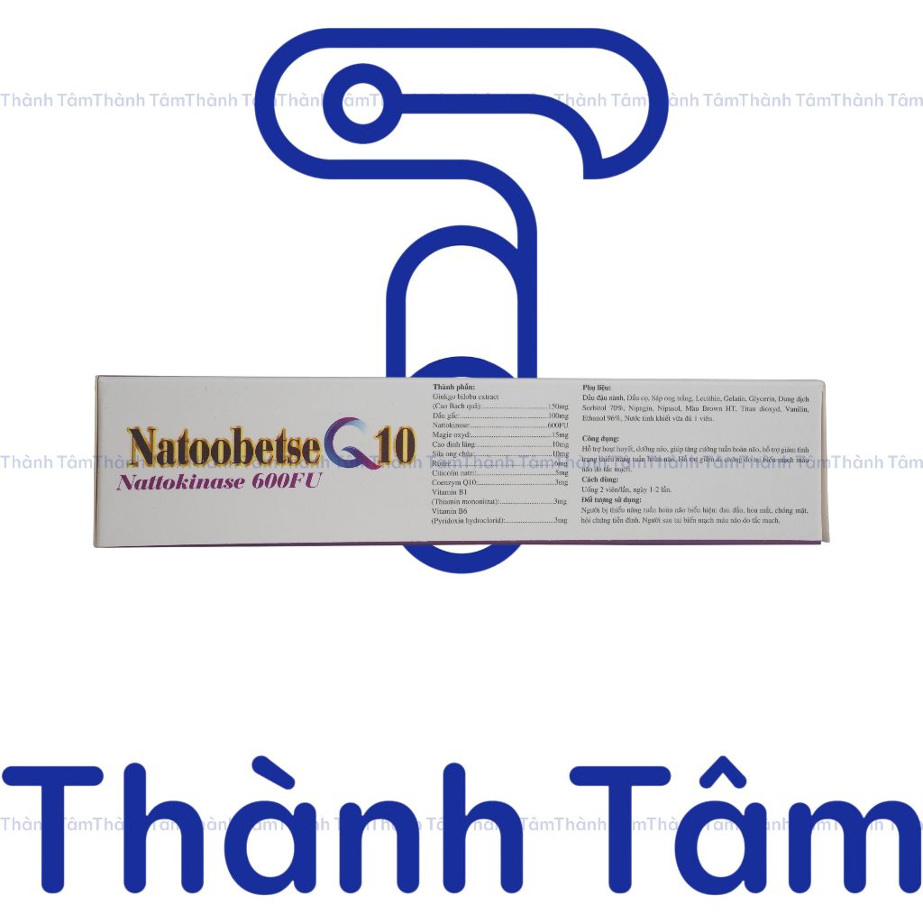 Viên uống NATOOBETSE Q10 TÍM 30V hỗ trợ hoạt huyết dưỡng não, tăng trí nhớ, giảm hoa mắt, chóng mặt