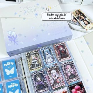 Sổ Đựng Card A4 Binder Lưu Trữ Ảnh Album Nắp Gài Nam Châm Xanh Pastel Timo VPBL34