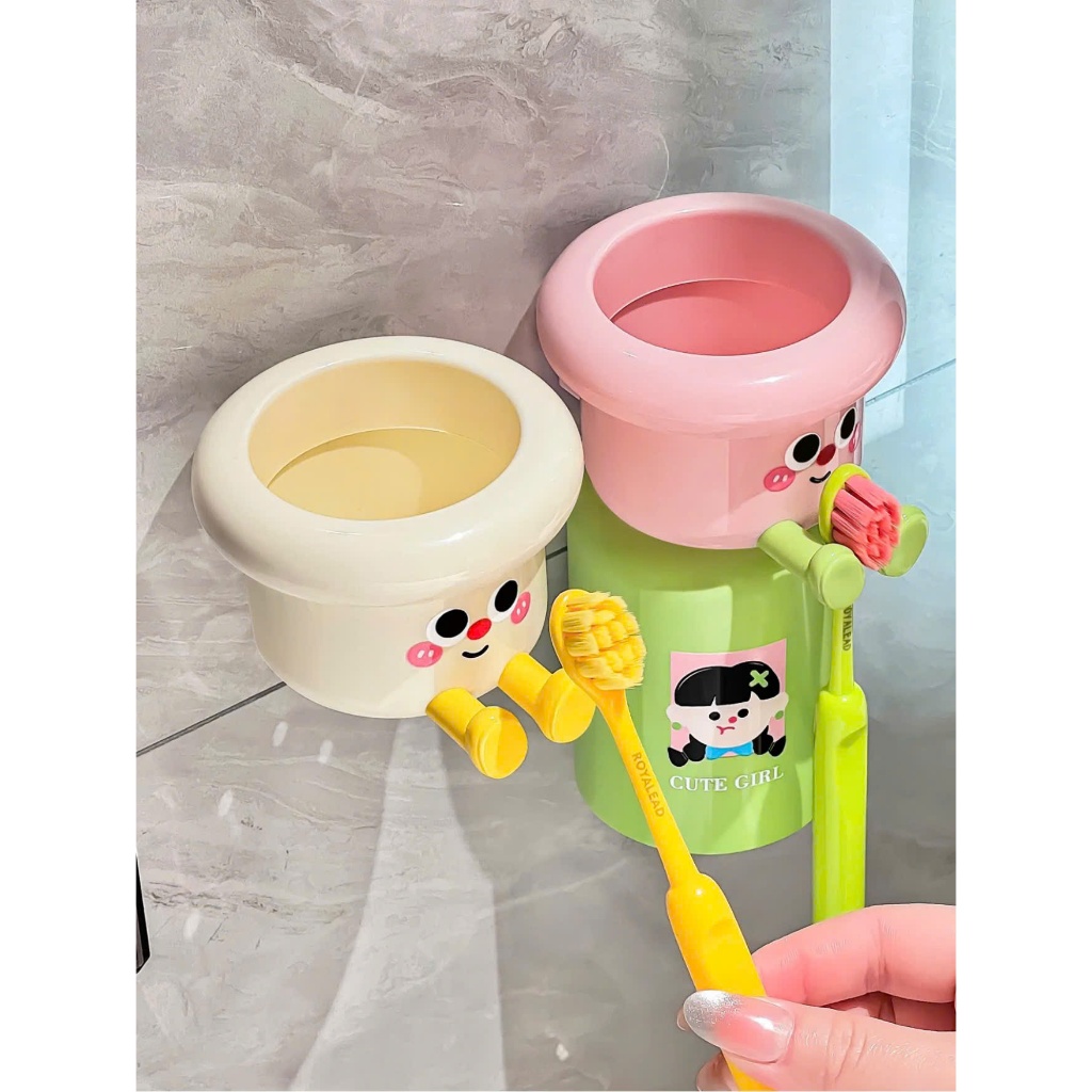 Giá Đỡ Cốc Bàn Chải Đánh Răng Từ Tính Hút Nam Châm Tiện Lợi, Kệ Đựng Bàn Chải Kem Đánh Răng Kèm Cốc