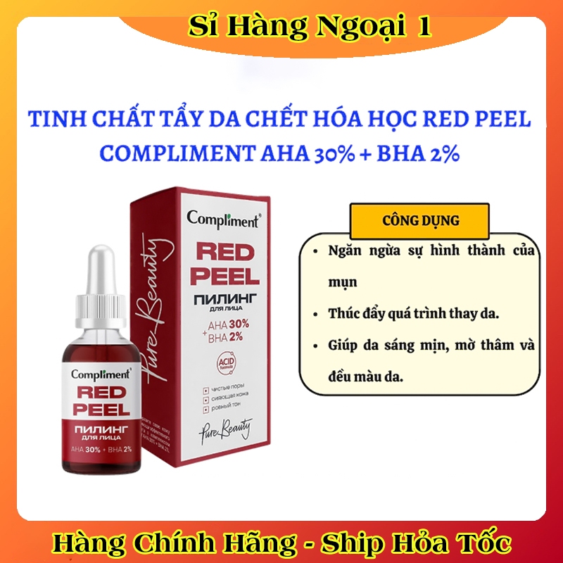 [CHÍNH HÃNG] Serum Red Peel Compliment AHA 30% + BHA 2% Cải thiện làn da, se khít chân lông 27ml của Nga