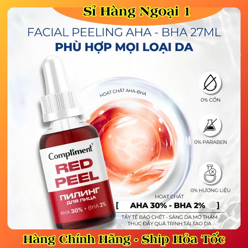 [CHÍNH HÃNG] Serum Red Peel Compliment AHA 30% + BHA 2% Cải thiện làn da, se khít chân lông 27ml của Nga