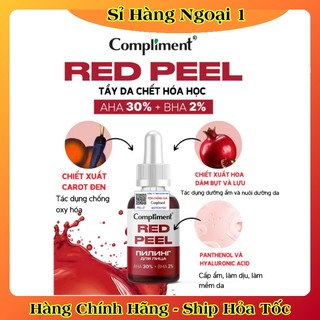 Serum Red Peel COMPLIMENT AHA 30% + BHA 2% Thu Nhỏ Lỗ Chân Lông, Dưỡng Sáng Da của Nga