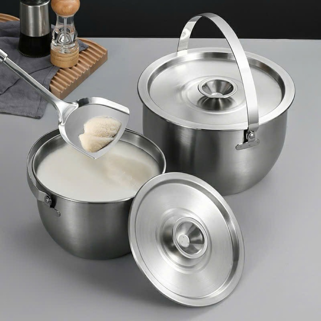 Âu đựng mỡ inox kèm lưới lọc dung tích 2,8L