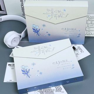 Sổ Đựng Card A4 Binder Lưu Trữ Ảnh Album Nắp Gài Nam Châm Xanh Pastel Timo VPBL34