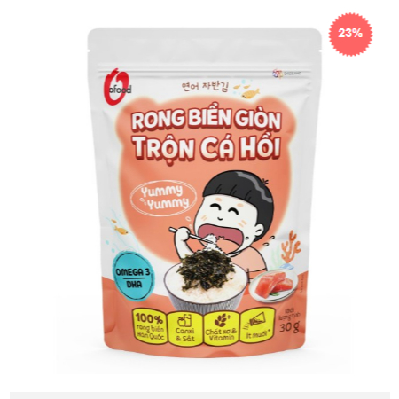 O’Food] Combo 4 rong biển giòn trộn 4 vị –Đồ ăn vặt ngon, Ăn liền, trộn cơm, ăn kèm