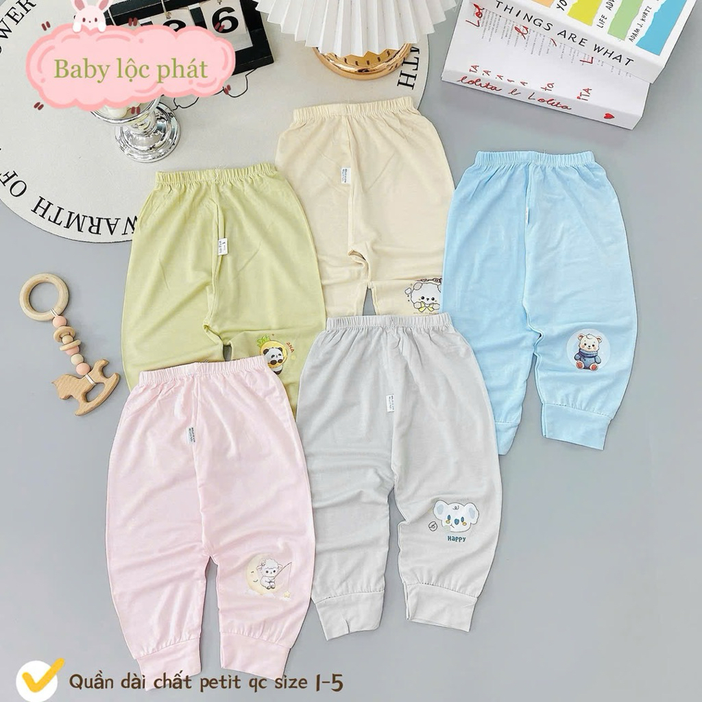 (Mã mới) Combo 3-5 Quần Dài thun lạnh petit cho bé trai, bé gái từ 3 đến 15kg