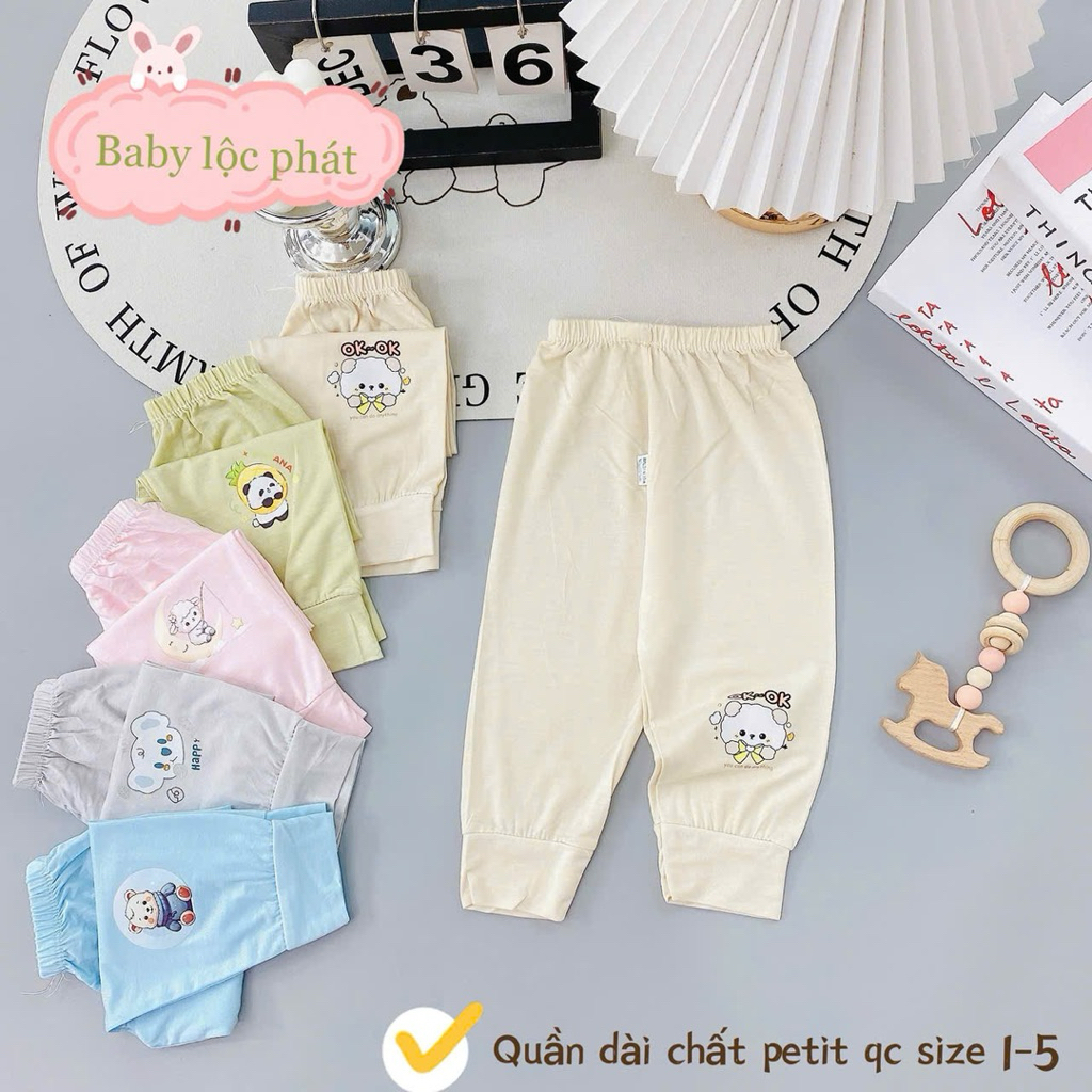 (LKQD 01) [1Q] Quần dài thun lạnh petit mềm mát cho bé trai, bé gái từ 3 đến 14kg