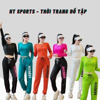 Bộ thể thao thun jonger dài tay thu đông tập gym, yoga, aerobic, shuffle dance ,... HT26