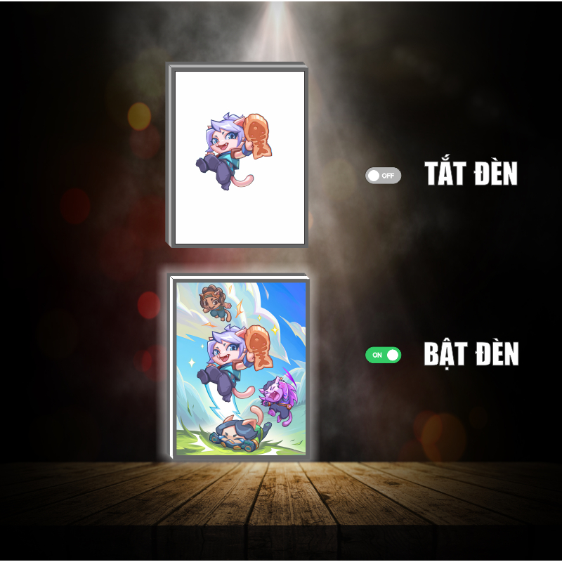 Tranh đèn led 3D đổi màu Valorant - Tranh đèn led 3D ANIME trang trí bàn làm việc, đèn ngủ