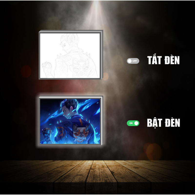 Tranh đèn led 3D đổi màu Valorant - Tranh đèn led 3D ANIME trang trí bàn làm việc, đèn ngủ