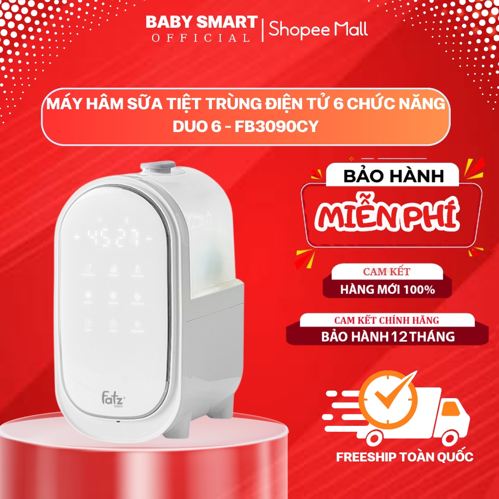 MÁY HÂM SỮA TIỆT TRÙNG ĐIỆN TỬ 2 BÌNH - DUO 6 - FATZ BABY FB3090CY