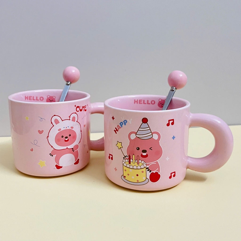 Set quà Cốc Ly Sứ Gấu Loopy 350ml Dễ thương, Quà Tặng Sinh nhật, Tốt Nghiệp cho bạn nữ, bạn gái, người yêu