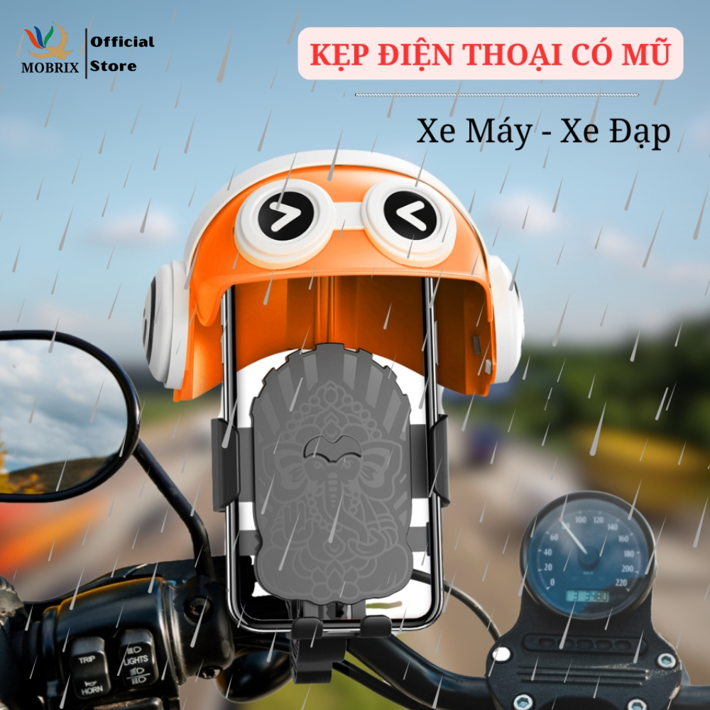 Giá Đỡ Kẹp Điện Thoại Gắn Chân Gương Xe Máy MOBRIX Kèm Mũ Bảo Hiểm Mini ...