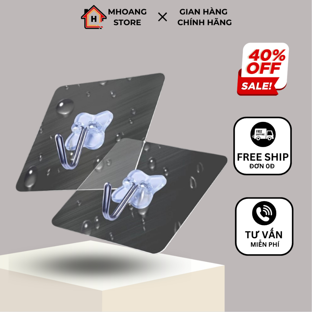 [Combo 10] Miếng dán dính tường móc treo đồ siêu dính siêu bền siêu rẻ tiện lợi