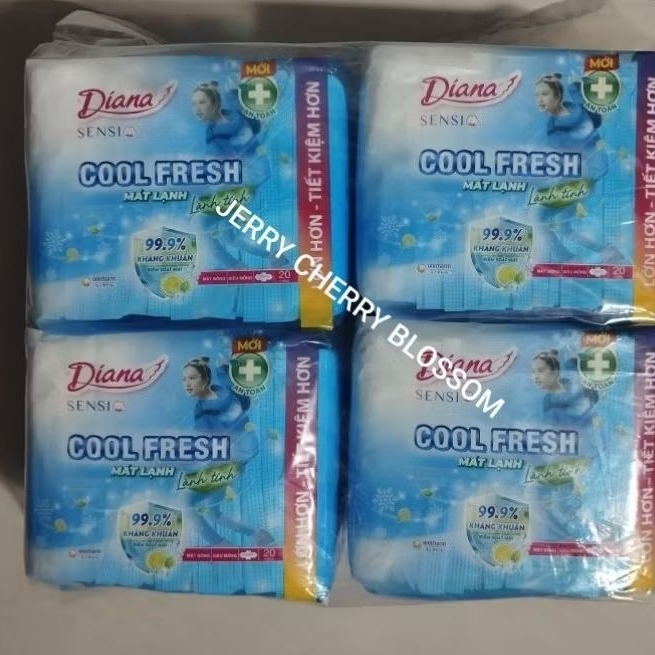 Combo 4 GÓI HOẶC 2 GÓI Diana sensi cool fresh mỏng cánh/không cánh 20 MIẾNG HOẶC 38 MIẾNG)