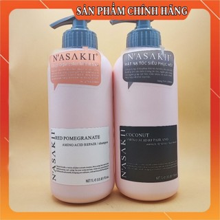 NASAKII (Chính Hãng) Cặp Dầu Gội Xả 1000ml và 2000ml Phục Hồi Hư Tổn Ngăn Tóc Gãy Rụng