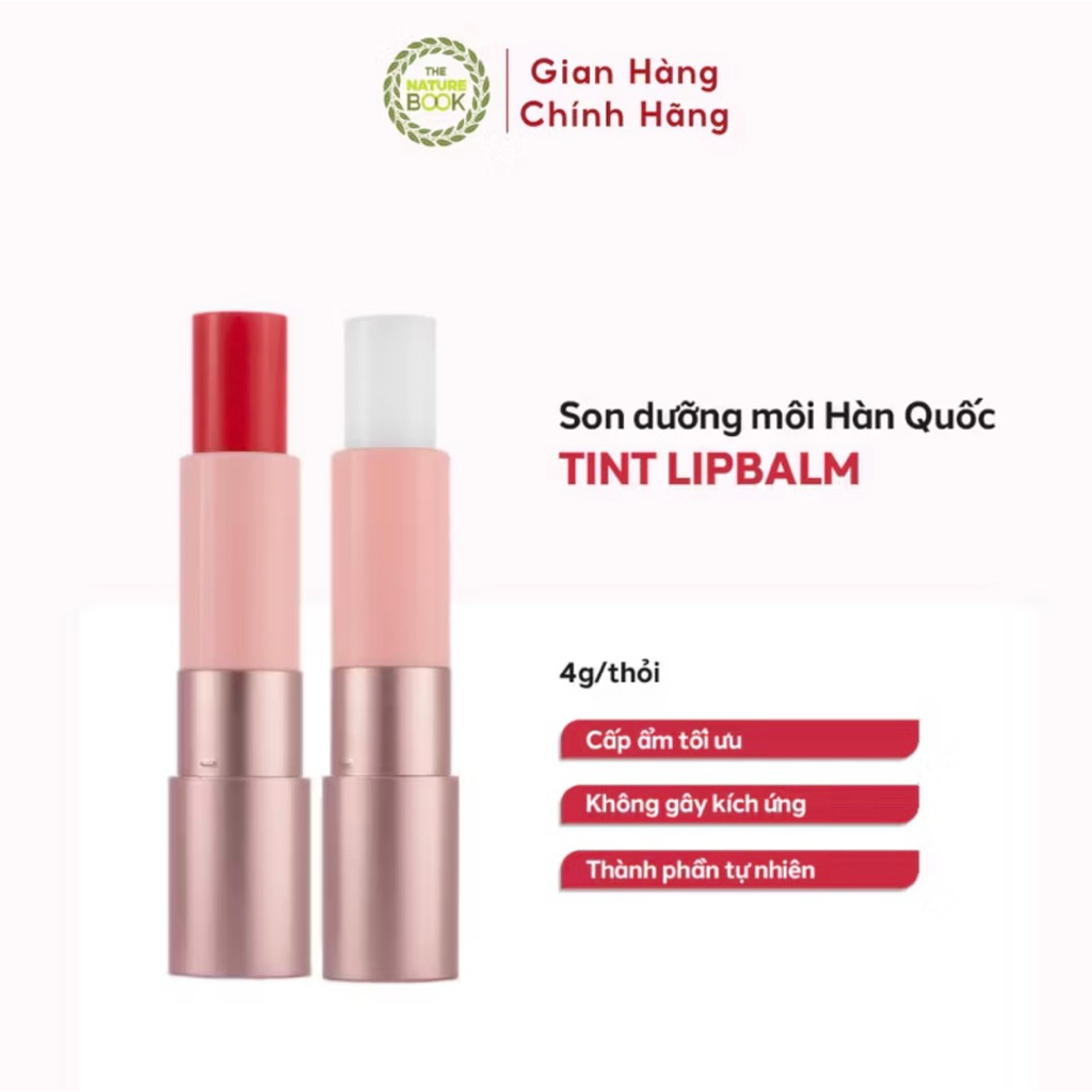 Son Dưỡng Môi Thuần Chay Son dưỡng Căng Mọng, Mềm Môi, The Nature Book Chính Hãng 4g