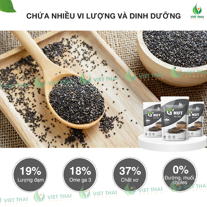 Hạt Chia G'Nut Đầy Đủ Hoá Đơn VAT - Hạt Chia Đen Chính Hãng Ăn Kiêng Detox 500G Việt Thái Organic – 6