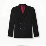 Áo Blazer 6 Cúc Đen Ngọc Phối Lót Gấm Đỏ Cao Cấp - Wanes DB Blazer, Đệm Vai Dày, Chiết Eo Tôn Dáng, Đứng Form — ảnh 8