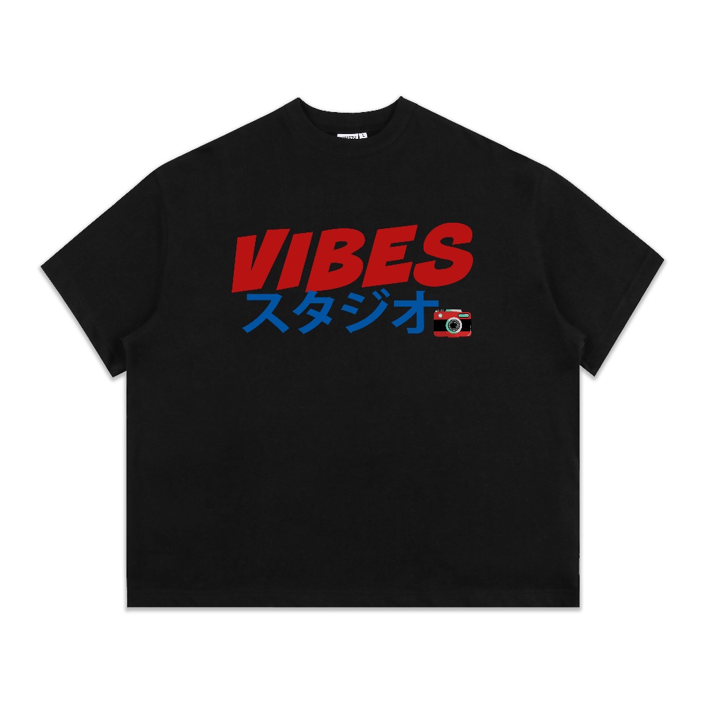 Áo Thun Local Brand VIBESTU " Vibes Japan ", Áo Thun Boxy Form Rộng Unisex 250Gsm 100% Cotton