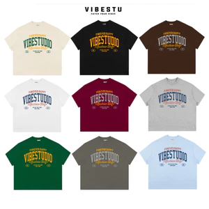 Áo Thun Local Brand VIBESTU " FOREVER HAPPY " Form Big Boxy Unisex 250Gsm Cotton